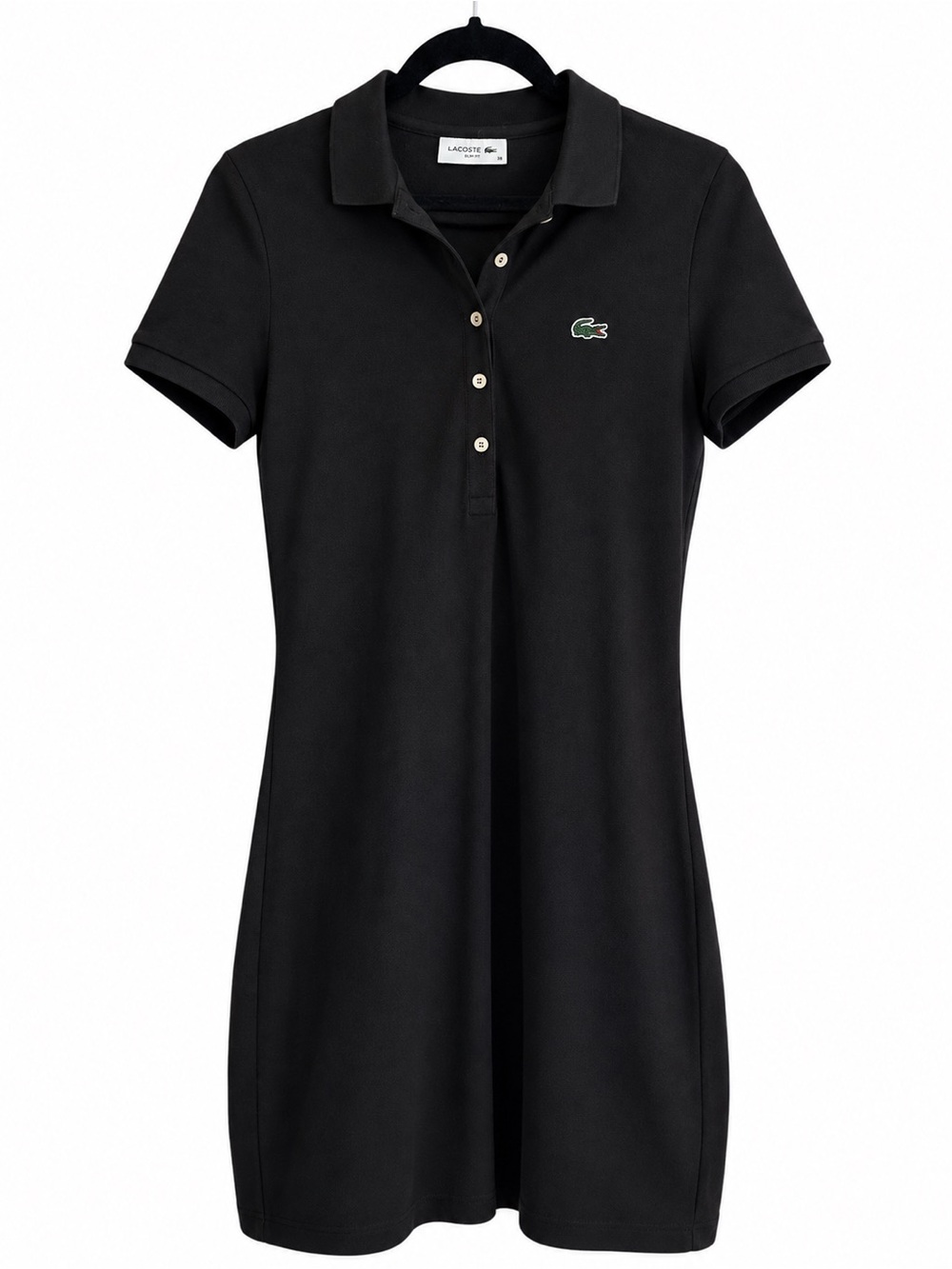 Lacoste Women's Black Pique Slim Polo Dress